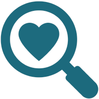 Magnifier Icon with heart in center